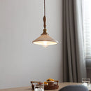 Helnys Copper Ceramic LED Pendant Lamp with Wood Handle