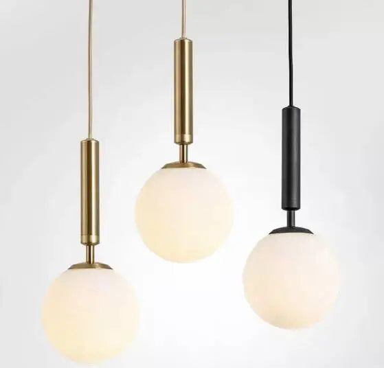 Helnys Green Glass LED Pendant Light with Wood Handle & Copper Socket