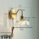 Helnys Crystal LED Wall Sconce Brass Mirror Light