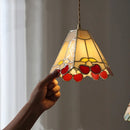Helnys Flower Glass LED Pendant Light Fixture Colorful Nordic Modern Hanging Lamp