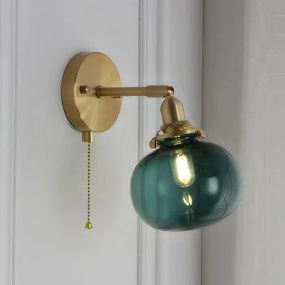 Helnys Glass Ball Wall Sconce Modern Nordic Lighting for Bedroom and Bathroom