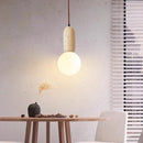 Helnys White Glass Ball LED Pendant Lights Bedroom Study Cafe Modern Hanging Lamp