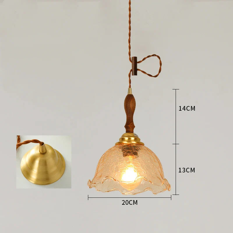 Helnys Nordic Glass LED Pendant Lamp for Coffee Bedroom Living Room