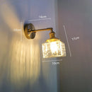 Helnys Copper Glass LED Bathroom Mirror Light Sconce, Nordic Modern Wall Lamp