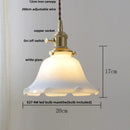 Helnys Glass LED Pendant Lights Nordic Modern Hang Lamp with Copper Knob Switch