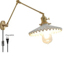 Helnys Smoke Glass Ball LED Wall Sconce - Modern Copper Long Arm Light