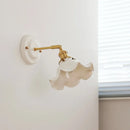 Helnys Modern LED Wall Lamp Ceramic Canopy Copper Arm Socket Indoor Light