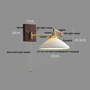 Helnys Wood Swing Arm LED Wall Light Rotatable Bedside Lamp