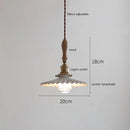 Helnys Copper Ceramic LED Pendant Lamp with Wood Handle
