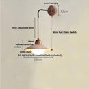 Helnys Yellow Travertine LED Wall Lamp Sconce with Pull Chain Switch