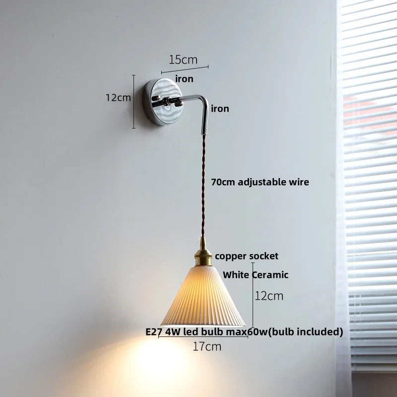 Helnys Ceramic LED Wall Lamp Modern Nordic Style Adjustable Home Decor