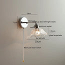 Helnys Clear Glass Silver LED Wall Sconce Iron Arm Adjustable E26 E27 Socket
