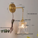 Helnys Clear Glass LED Wall Lights with Pull Chain Switch