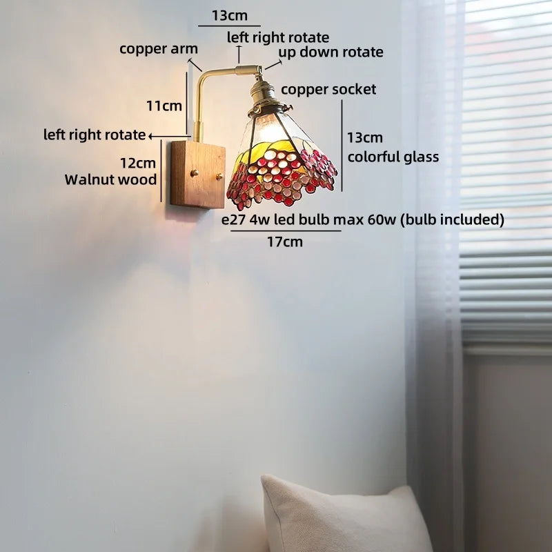 Helnys Square Glass LED Wall Lamp Gold Color Swing Arm Interior Lighting