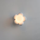 Helnys Flower Shape LED Wall Sconce Lamp for Kids Room White Resin Glass Ball