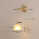 Helnys LED Glass Wall Lamp Adjustable Vanity Light for Home Decor