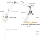 Helnys Vintage White LED Wall Sconce with Pull Chain Switch