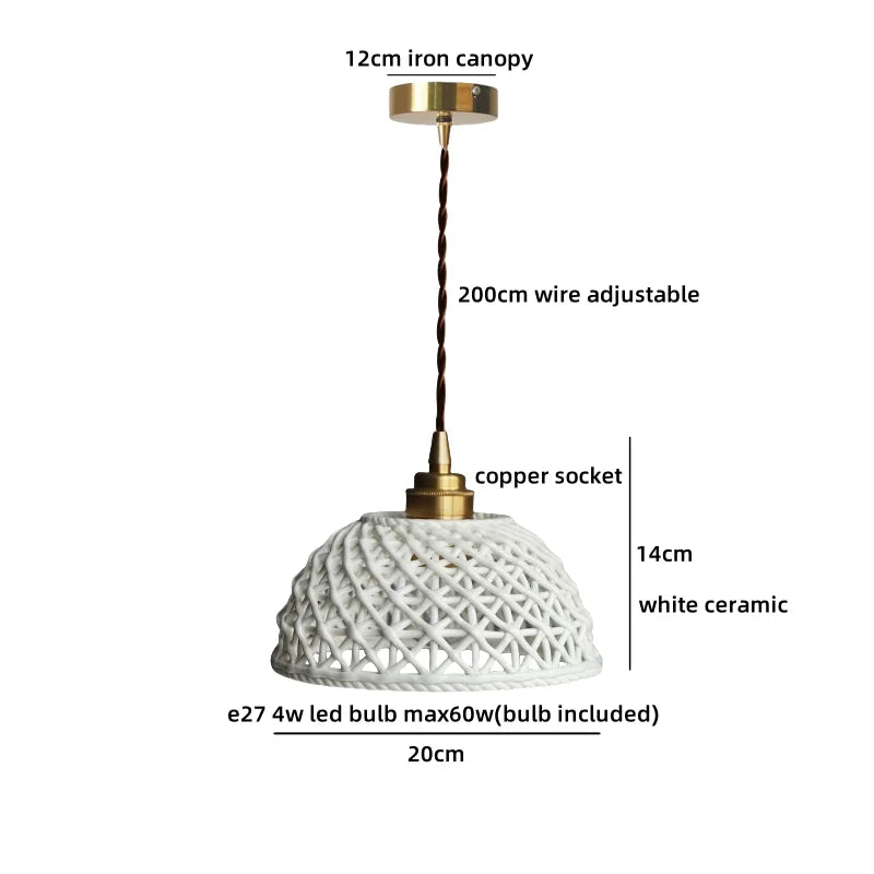 Helnys Ceramic LED Pendant Light for Modern Indoor Decor