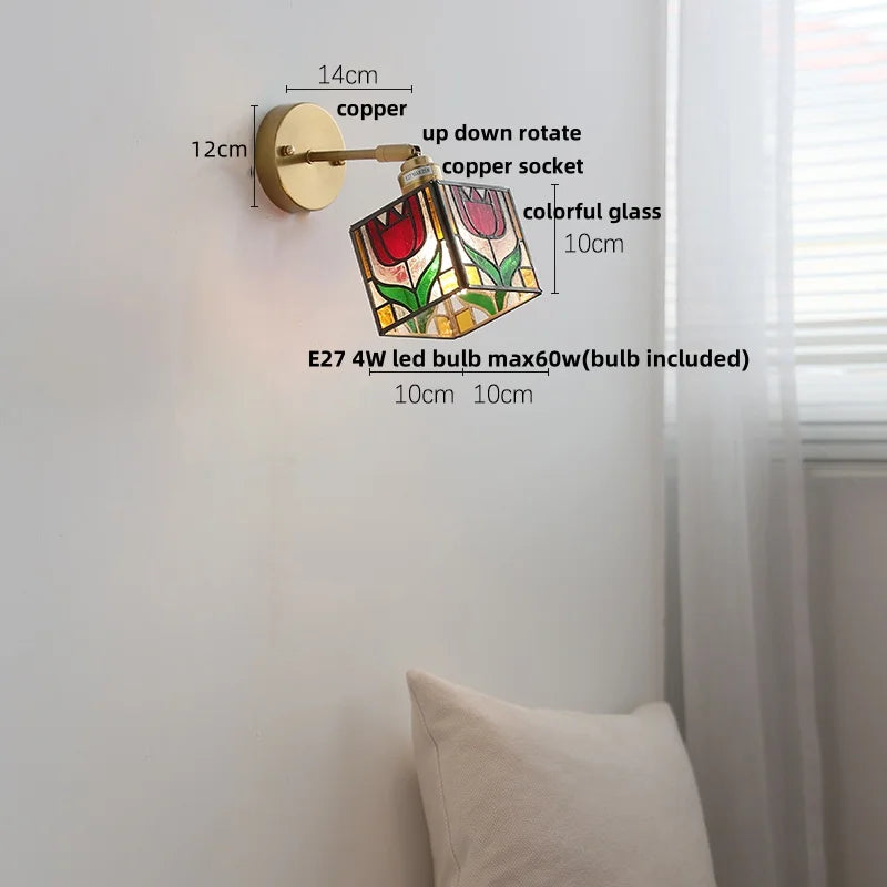 Helnys Copper Lampshade LED Wall Light - Modern Nordic Bedroom Balcony Up Down Lamp