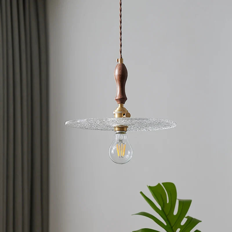 Helnys LED Pendant Lamp Walnut Copper Glass Luminaire Suspendisse