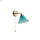 Helnys Blue Glass Wall Sconce Up Down Rotate Light Fixture