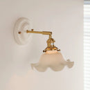Helnys Modern LED Wall Lamp Ceramic Canopy Copper Arm Socket Indoor Light