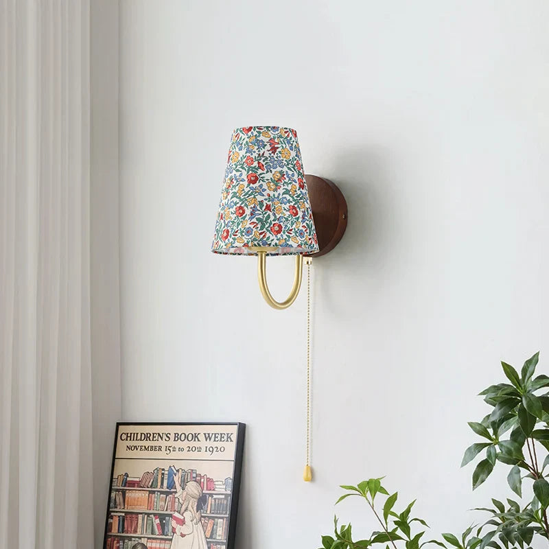 Helnys Flower Cloth LED Wall Lamp for Bedroom Girls - Wall Art Decor Stair Light
