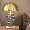 Helnys Mushroom Glass Ball Table Lamp for Living Room Bedroom Study Hotel