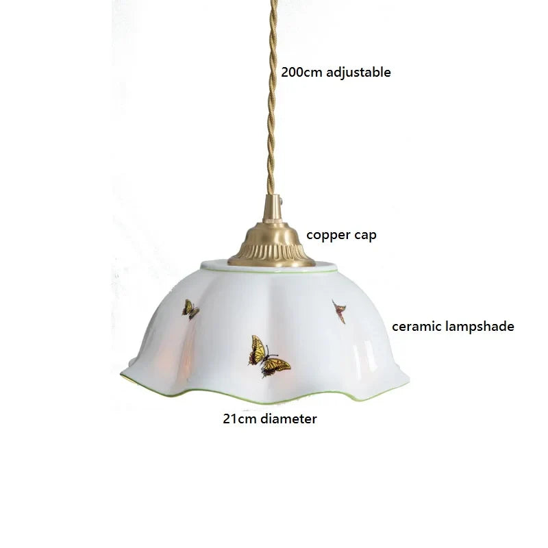 Helnys Ceramic Flower Pendant Lights - French Style Home Decor Luminaria