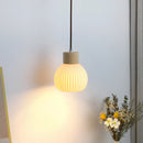 Helnys Nordic Wood LED Pendant Lamp with White Ceramic Ball