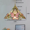 Helnys Tiffany Butterfly Glass LED Pendant Lights: Nordic Modern Kitchen Fixture with Adjustable Wire