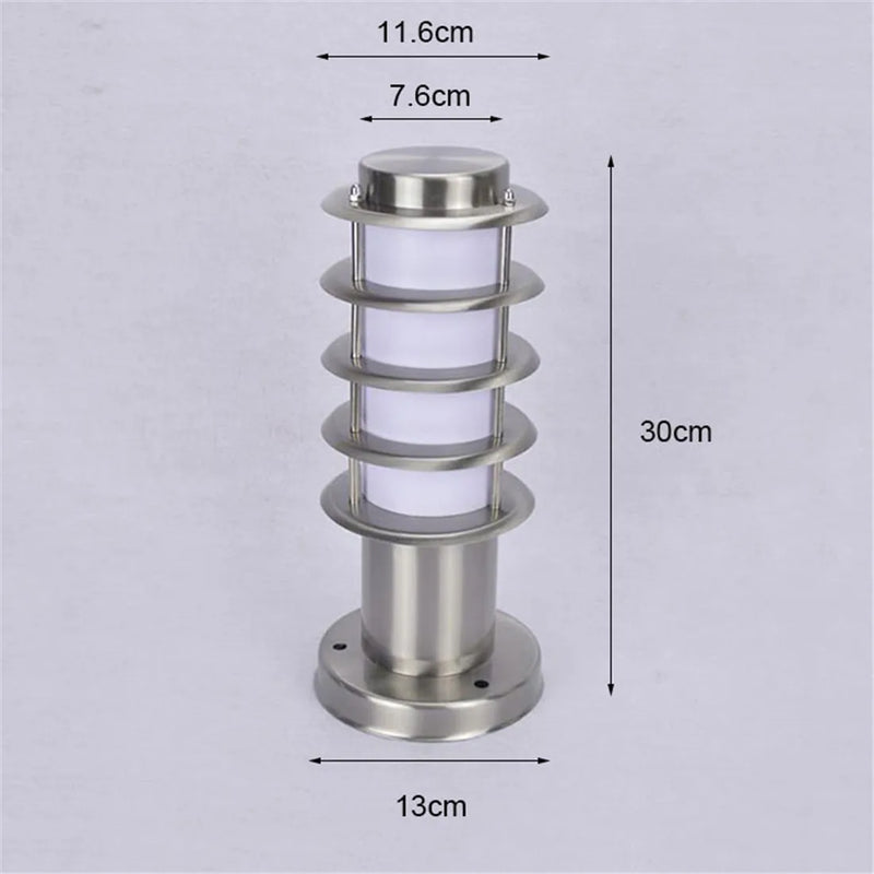 Helnys Stainless Steel Path Light with White Acrylic Shade, Waterproof Outdoor Post Lamp