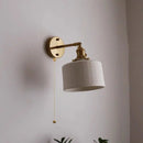 Helnys Ceramic E27 LED Wall Lamp Sconce with Pull Chain Switch - Nordic Modern Style