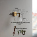 Helnys Nordic Crystal Glass Wall Sconce LED Light Fixture Antique Brass Gold Bedroom Lamp