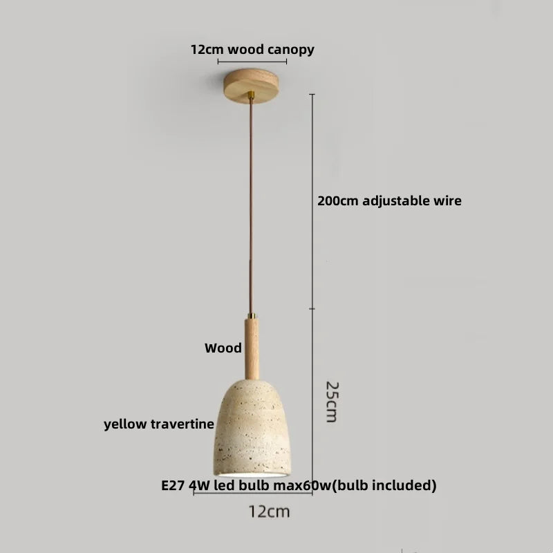 Helnys LED Pendant Lamp Yellow Travertine Modern Nordic Home Decor