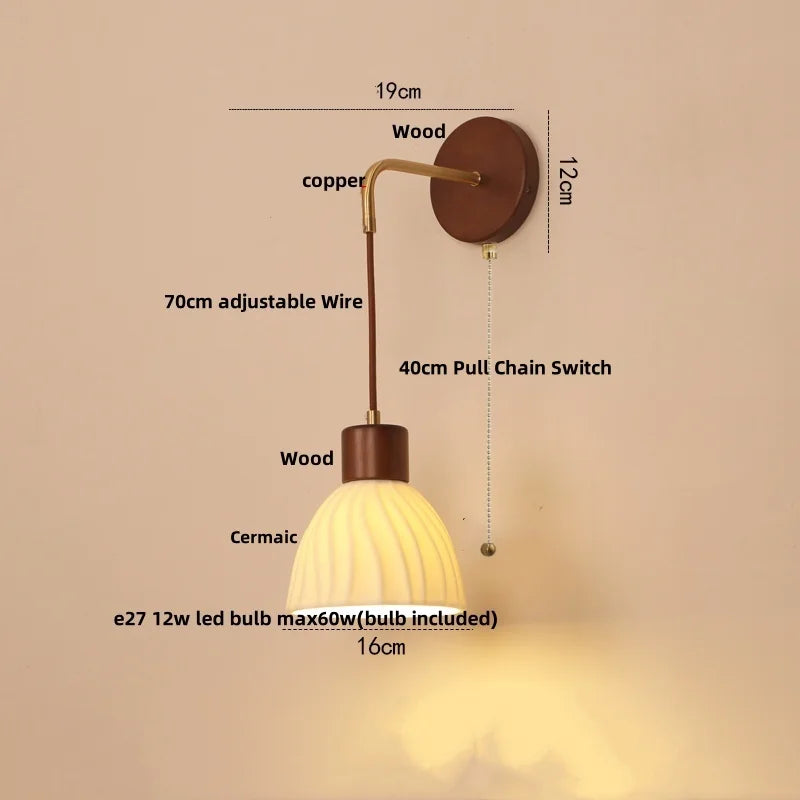 Helnys LED Glass Wall Lamp Adjustable Vanity Light for Home Decor