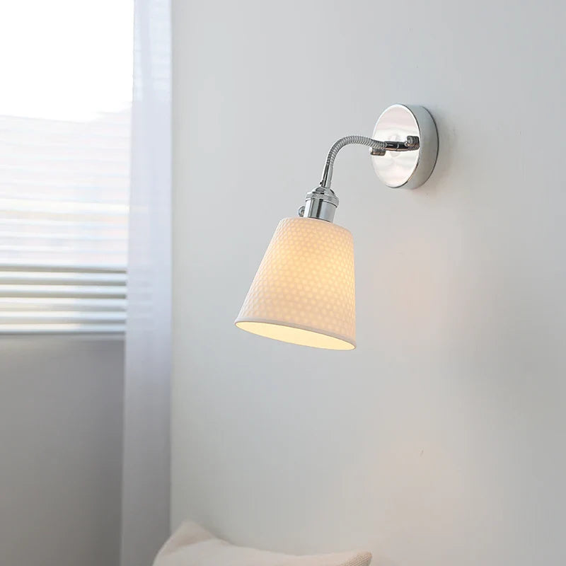 Helnys Ceramic LED Wall Light Luxury Indoor Living Room Balcony Decor Bedside Lamp