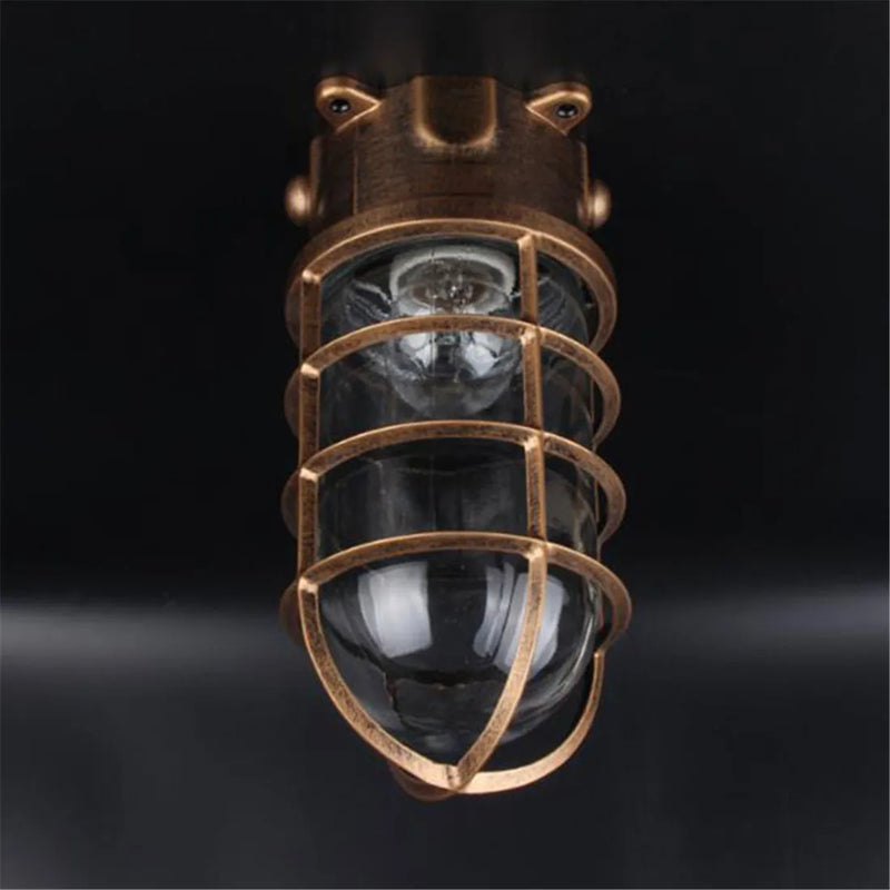Helnys Clear Glass Jar Waterproof Ceiling Lamp - Outdoor & Bathroom Kitchen Light
