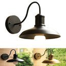 Black Rustic Gooseneck Wall Sconce for Patio & Garage by Helnys