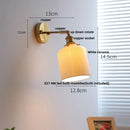 Helnys Copper Canopy LED Wall Light Fixture Nordic Modern Bedroom Sconce