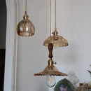 Helnys Amber Flower Glass LED Pendant Light - Nordic Modern Design