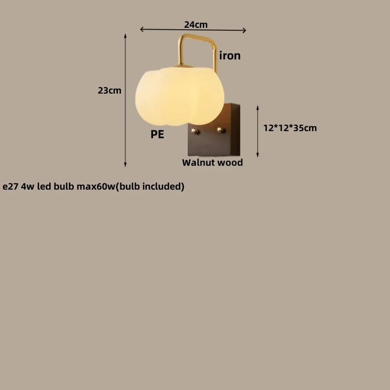 Helnys Nordic Walnut Wood LED Wall Lamp Luminaire