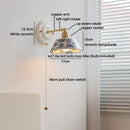 Helnys Flower Nordic LED Wall Lamp with Round Ceramic Shade & Brass Finish