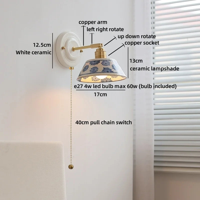 Helnys Ceramic Glass LED Wall Light Mirror for Bathroom and Bedroom