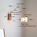 Helnys Cube Glass LED Wall Lights with Pull Chain Switch for Modern Decor