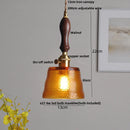 Helnys Glass Pendant Lights: Modern Nordic LED Kitchen Fixtures, Walnut Wood Hallway Bedside Lamps