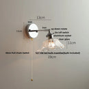 Helnys Iron Rotate LED Wall Light Clear Glass Modern Refresh Nordic Style Bedside Lamp