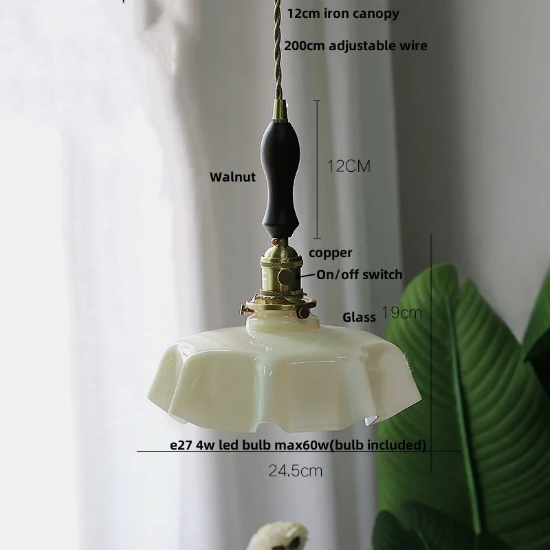 Helnys Yellow Glass LED Pendant Light Fixture | Nordic Modern Home Decor Bar Hotel