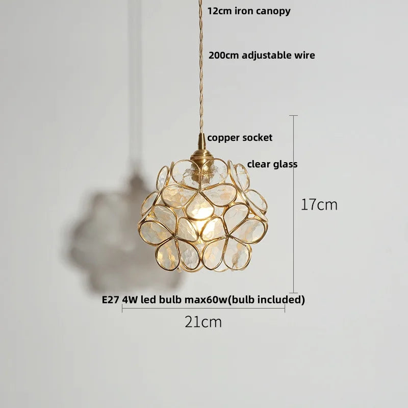 Helnys Luxury Glass Flower LED Pendant Lights - Modern Nordic Style