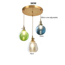 Helnys Wood LED Pendant Lamp Nordic Copper Glass Hanging Light